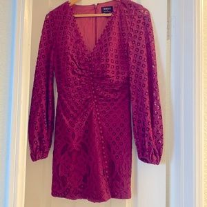 Bardot mini dress in wine